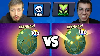 ZENGİN VS FAKİR HESAP (200 CANAVAR YUMURTASI AÇILIMI) !! BRAWL STARS