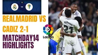 Real Madrid vs Cadiz:2-1 Matchday14, Extended Highlights (HD)
