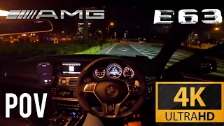 [4K]Mercedes AMG W212 E63 - POV Test Night Driving in YOKOHAMA