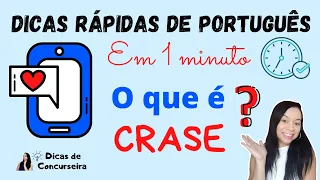 O que é CRASE? | Dicas rápidas em 1 minuto #shorts