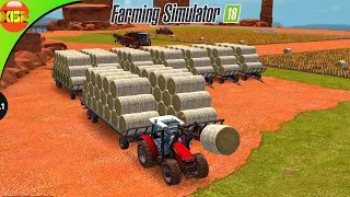 Round Straw Bales Challenge #3 - Farming Simulator 18 Multiplayer Timelapse Gameplay