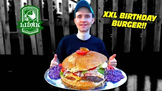 MASSIVE 3KG BURGER CHALLENGE Specially Made For My BIRTHDAY!!