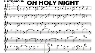 OH HOLY NIGHT Flute Violin Sheet Music Backing Track Play Along Partitura