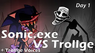 Sonic.exe VS Trollge DAY 1 | Friday Night Funkin'