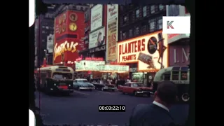 1960s New York, Times Square at Day, Neons, Home Movies, 8mm