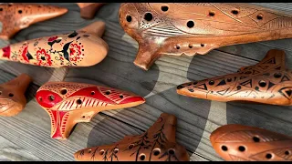 The Okaryna / Ceramic Clay musical instruments / Ocarina / Natural Colors / Vessel Flute