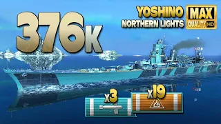 Cruiser Yoshino: Huge 376k on map Northern Lights - World of Warships