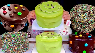ASMR 노티드 디저트🧁꾸덕한 초콜릿 케이크 말차케이크 토끼모양 케이크 먹방! Chocolate Cakes With Green Tea Cake Rabbit Cake MuKBang