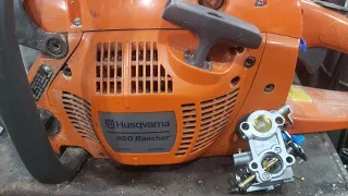 Husqvarna 460 Carb Replacement and Tune Up.