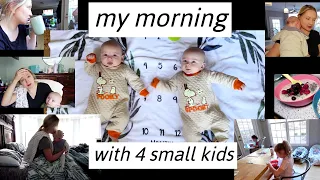 morning as a mom of 4 / morning with 3 month old twins