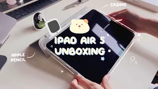 ⭐ I FINALLY GOT A NEW IPAD! | iPad Air 5 Unboxing + Apple Pencil  | Setup, Accessories, Aesthetic