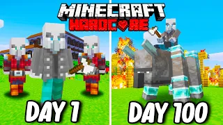 I Survived 100 Days as a VINDICATOR in Hardcore Minecraft... Minecraft Hardcore 100 Days