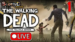 🔴LIVE Telltale's The Walking Dead, Part 1 / Episode 1 A New Day (Full Game Blind)