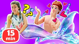 ¡Ken de juguete se anamora al juguete Barbie Sirena! Vídeos con muñecas para niñas