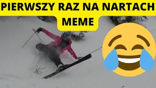 PIERWSZY RAZ NA NARTACH! | KOMPILACJA ŚMIESZNYCH WYPADKÓW | FIRST TIME SKI CRASH COMPILATION #shorts