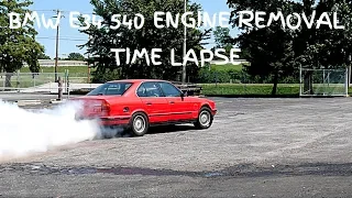 TIME LAPSE BMW E34 540i V8 Engine Removal Thoughts & Experiences