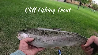 Cliff Fishing Trout Rufus Woods Lake Eastern Washington