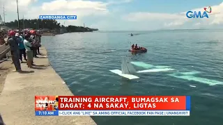 UB: Training aircraft, bumagsak sa dagat; 4 na sakay, ligtas