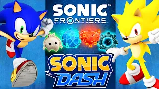 Sonic Dash - Super Sonic Unlocked vs Sonic All Fully Upgraded - Sonic Frontiers Event - Run Gameplay