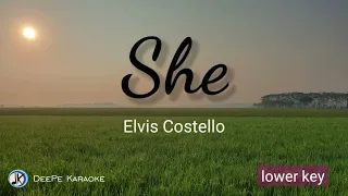 She | Elvis Costello | Karaoke | Lyrics | Lower Key