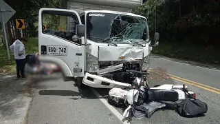 Motociclista fallece al chocar de frente con un camión en jurisdicción de don Matías