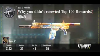 Why you didn't received Top 100 Weapon Mastery Rewards?