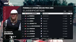 F1 1950 - Swiss Grand Prix Starting Grid & Results with Modern Graphics