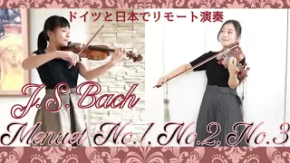 【Classic】バッハのメヌエット１番・２番・３番をドイツと日本でバイオリンデュオ | Menuet No. 1 & No. 2 & No. 3 by Bach