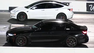 Tesla vs BMW m3 - drag racing