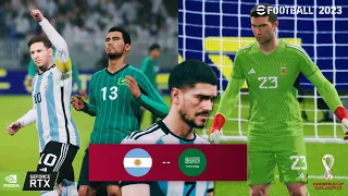 eFootball 2023 - 4K Gameplay | Argentina Vs Saudi Arabia | FIFA 22 QATAR | RTX 3080Ti