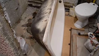Как демонтировать старую, чугунную ванну