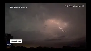 Lighting show and more seen in Oklahoma as tornado, hail and storms hit state in April 2023
