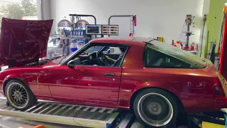 1984 Mazda RX7 12a Turbo Dyno Power Run built by CA Motorsports