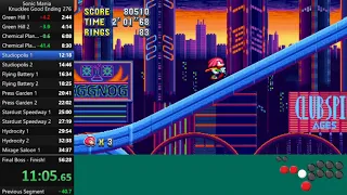 Sonic Mania Speedrun - Knuckles - Good Ending: 55:54