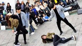 [STREET ARTIST] YU KAGAWA & HYOJIN. INTERACTIVE HONGDAE BUSKING (FEVER). 230416.