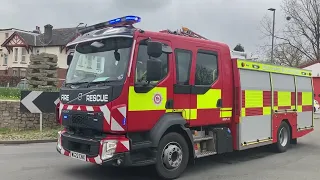 Bovey Tracey fire station returning after AFA KV20P1 medium rescue pump