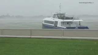Chalmette ferry breaks free, Hurricane Ida pushes it up river
