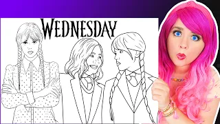 Coloring Wednesday Addams Coloring Pages | Wednesday and Enid | Ohuhu Art Markers