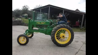 John Deere A wide front on full round spokes @ HappyOldIron Antique tractors in Belgium