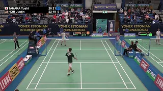 Match point - Yushi Tanaka vs Justin Hoh - MS, SF - Estonian Int. 2022