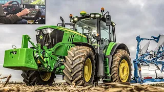 John Deere 6175M ploughing and cultivating | Farming Simulator 22