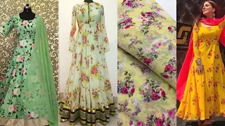 Printed chiffon gown designs || Stitch your own designer gowns from printed chiffon fabric ideas