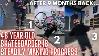 48 Year Old Skateboarder Still Trying to Make Progress: 9 Months back on a board After 25 Years.