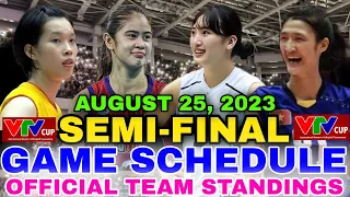 VTV Cup SEMI-FINALS Game SCHEDULE & Team STANDING as of AUGUST 25, 2023 #chocomucho #vtvcup2023 #vtv