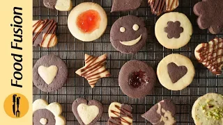 Assorted Cookies (Bakery style butter biscuits) Recipe by Food Fusion