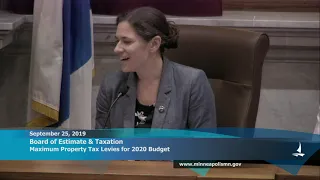 September 25, 2019 Board of Estimate and Taxation