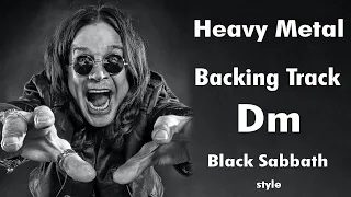 Blach Sabbath Paranoid Play style | Dm Heavy Metal Guitar Backing Track