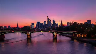 Frankfurt Skyline, day to night timelapse