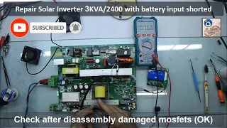 How to Repair Solar Inverter and charger 3KVA fault code (09) and battery input shorted