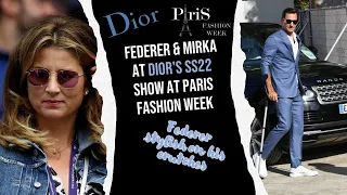 Federer and Mirka at Diors SS22 show at Paris Fashion Week